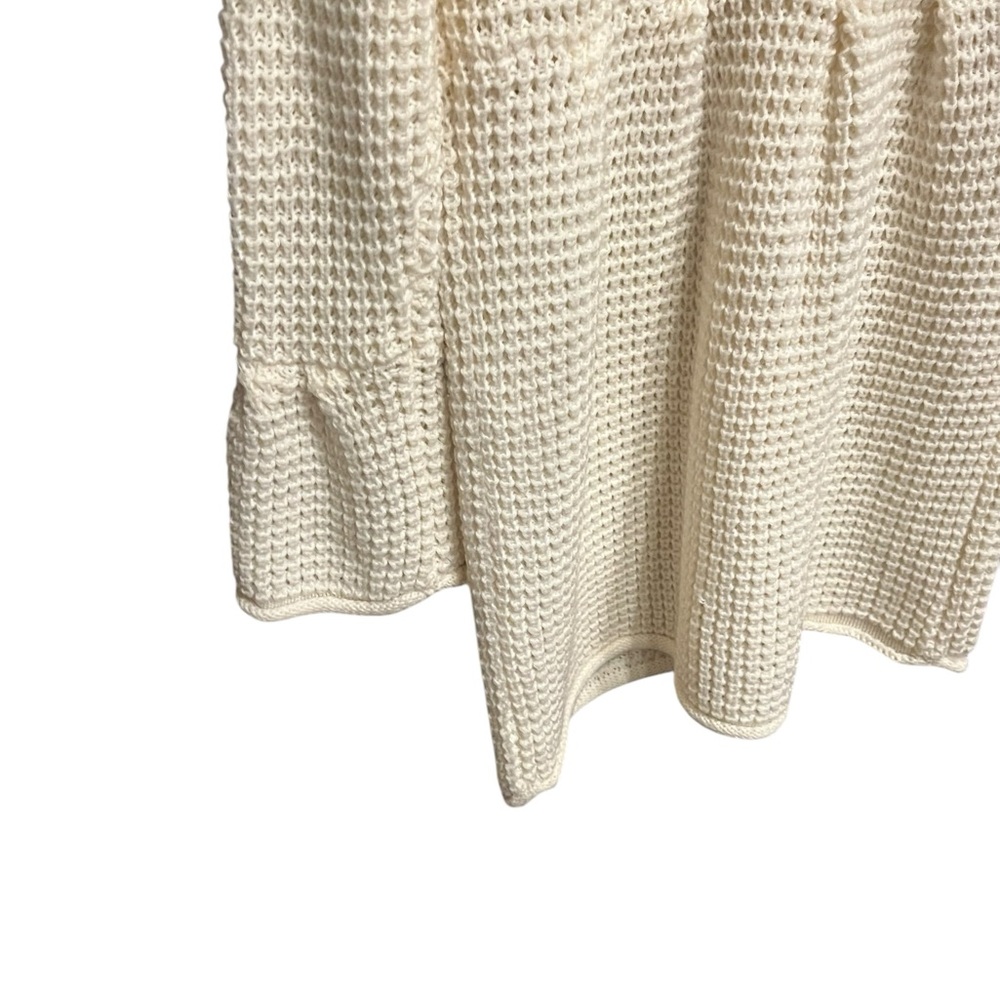 Cream white Button-Up Women's knit crochet Sweater - Picture 10 of 14